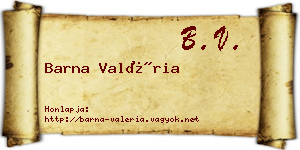 Barna Valéria névjegykártya